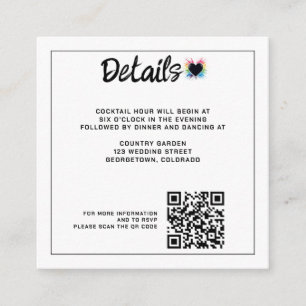 Cartão De Informações Código QR de Explosão de Arco-Íris