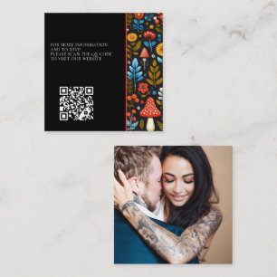 Cartão De Informações Código QR de Foto da Floresta de Cottagecore