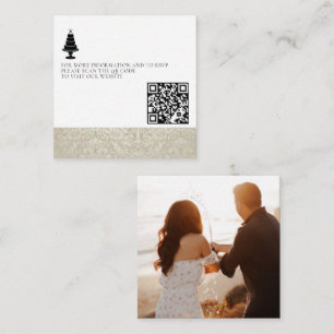 Cartão De Informações Código QR de Foto de Bolo Casado