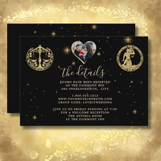 Cartão De Informações Código QR de Foto de Detalhes do Casamento (Criador carregado)