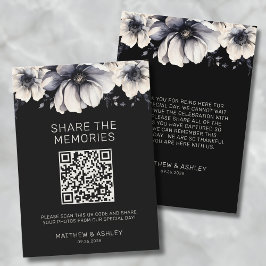 Cartão De Informações Código QR de Fotos do Casamento Negro