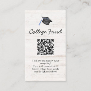 Cartão De Informações Código QR de Graduação do Fundo Universitário Rúst