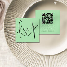 Código QR de Letra Moderna Celadon Verde RSVP de c
