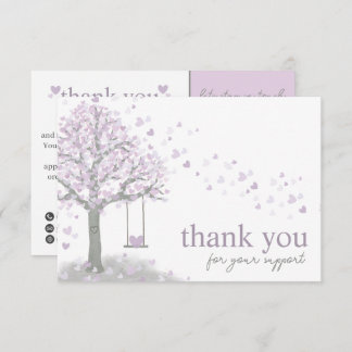 Cartão De Informações Código QR de Letra Moderna Roxa, Obrigado Negócios