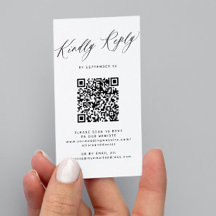 Cartão De Informações Código QR de orçamento simples RSVP de casamento m