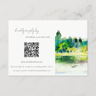 Cartão De Informações Código QR de Resposta de Casamento Paisagem do Rio