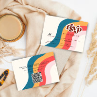 Código QR de RSVP de Casamento Colorido do Groovy