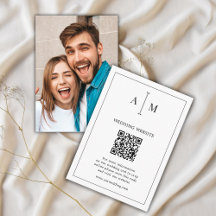 Código QR de RSVP de casamento em preto e branco c