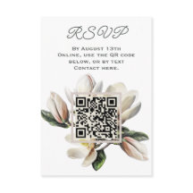 Código QR de RSVP de flores de magnólia