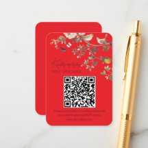 Código QR de RSVP do Site de Casamento Chinoiserie