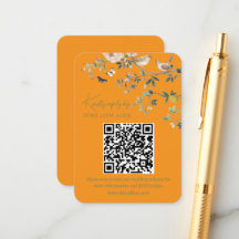 Código QR de RSVP do Site de Casamento Chinoiserie