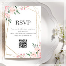 Código QR de RSVP | Floral Rosa Bege