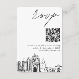 Cartão De Informações Código QR de RSVP Moderno de Casamento de San Dieg