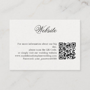 Cartão De Informações Código QR de RSVP on-line do Web site de casamento