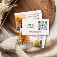 Código QR de RSVP online para site de casamento de