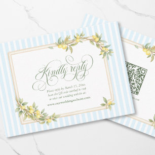 Cartão De Informações Código QR de RSVP para Casamento à Beira-Mar com T