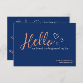 Cartão De Informações Código QR de Script Moderno Azul, Obrigado Empresa