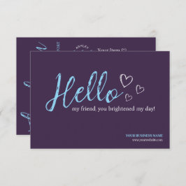 Cartão De Informações Código QR de Script Moderno Roxo, Obrigado Empresa