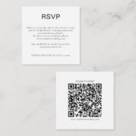 Cartão De Informações Código QR de texto simples preto e branco para RSV