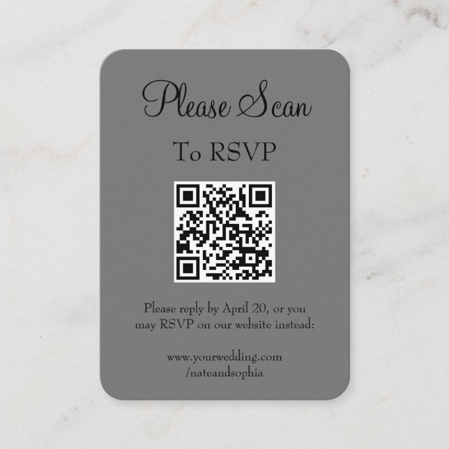 Cartão De Informações Código QR de Verificação de Casamento de Cinzas Mo (Frente)