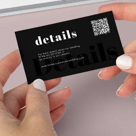 Cartão De Informações CÓDIGO QR Detalhes do casamento da tipografia mode