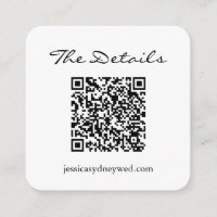 Código QR Detalhes do Casamento de Script Branco P