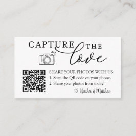 Cartão De Informações Código QR do Álbum de Fotos Capture o Amor
