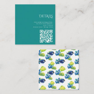 Cartão De Informações Código QR do Aquário Colorido