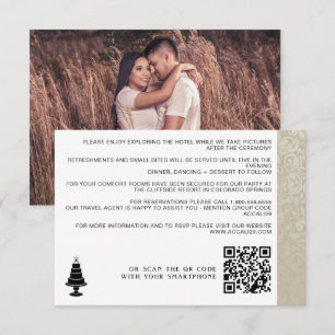 Cartão De Informações Código QR do Bolo de Casamento