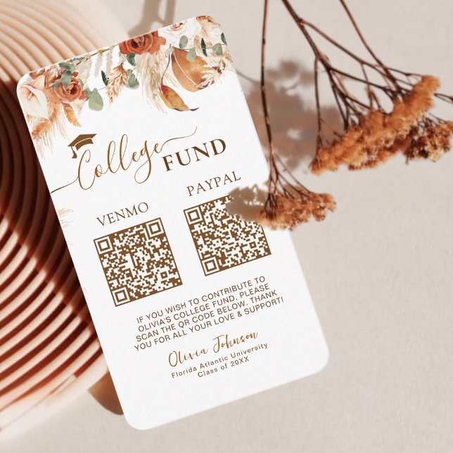 Cartão De Informações Código QR do Fundo da Faculdade de Dupla Graduação (Criador carregado)