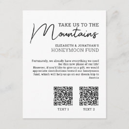 Cartão De Informações Código Qr do fundo de lua de mel