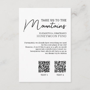 Cartão De Informações Código Qr do fundo de lua de mel