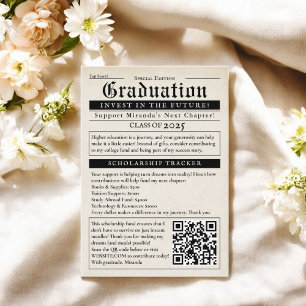 Cartão De Informações Código QR do Fundo do Fundo da Faculdade de Estilo