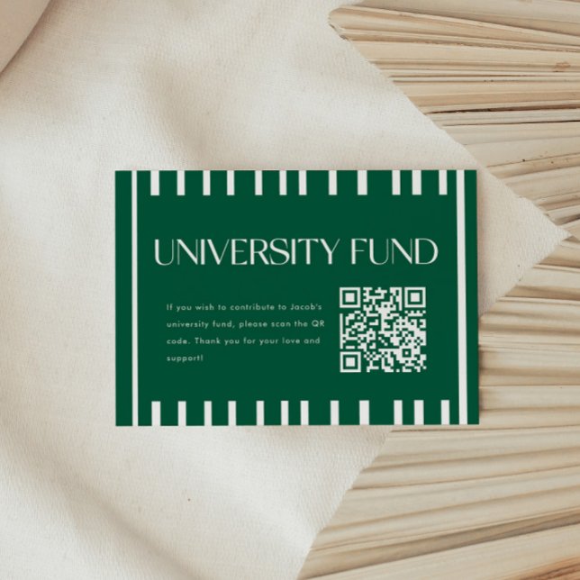 Cartão De Informações Código QR do Fundo Universitário Verde Moderno par (Criador carregado)