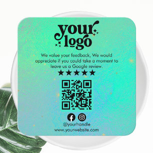 Cartão De Informações Código QR do Google Reviews Logotipo Moderno Avali
