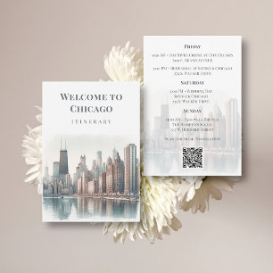 Cartão De Informações Código QR do Itinerário de Casamento do Horizonte