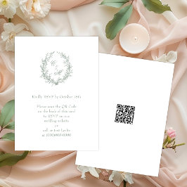 Cartão De Informações Código QR do Monograma Botânico Monograma Verde Sa