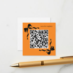 Cartão De Informações Código QR do Registro de Arcos Laranja e Preto