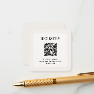 Cartão De Informações Código QR do Registro de Casamento Chic
