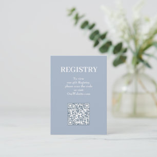 Cartão De Informações Código QR do Registro de Casamento Chic Blue