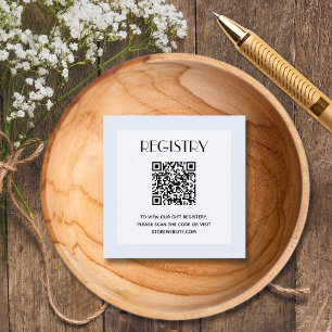 Cartão De Informações Código QR do Registro de Chás de Bebê Menino Chic 
