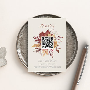 Cartão De Informações Código QR do Registro de Chás de Flores Selvagens 