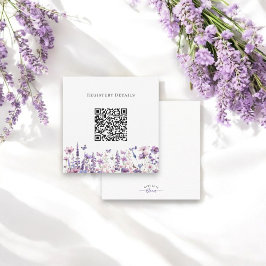 Cartão De Informações Código qr do registro de chás de fraldas de flor s
