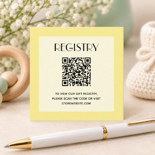 Cartão De Informações Código QR do Registro de Chuvada de Bebê Amarelo N