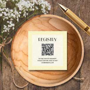 Cartão De Informações Código QR do Registro de Chuvada de Bebê Amarelo N