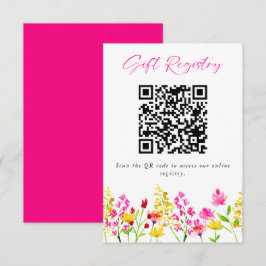 Cartão De Informações Código QR do Registro de Presente de Casamento de