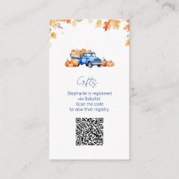 Cartão De Informações Código QR do Registro de Presentes Caminhão Azul A