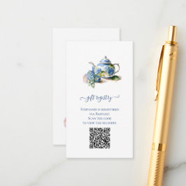 Cartão De Informações Código QR do Registro de Presentes Chá de Bebê Hor