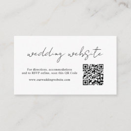 Cartão De Informações Código QR do Script Rustic Casamento Moderno
