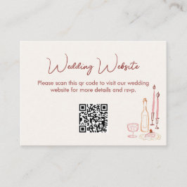 Cartão De Informações Código QR do Site de Casamento